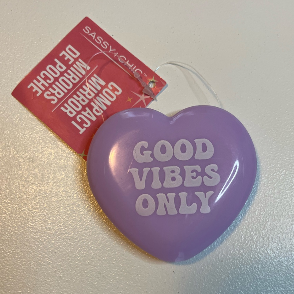 Compact Mirror, Purple, Good Vibes